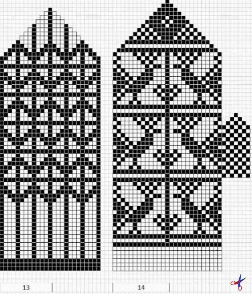 Жаккардовые узоры для рукавичек