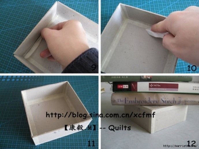 Шкатулочка из картона и ткани Шкатулочка из картона и ткани