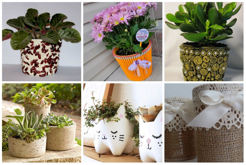 Как оригинально украсить цветочный горшок