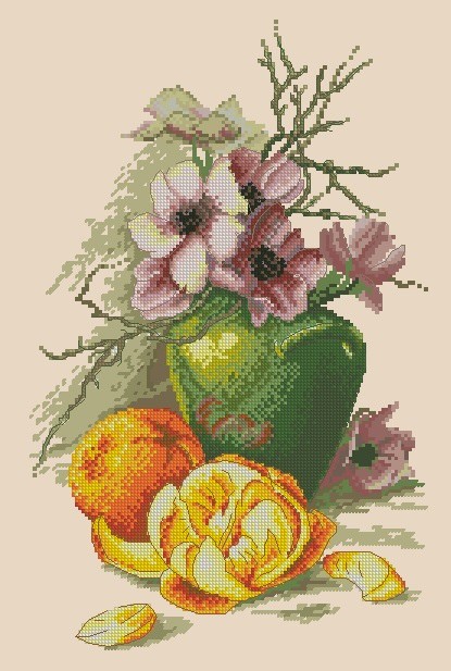 ​Вышиваем натюрморт с апельсином