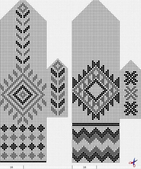 Жаккардовые узоры для рукавичек