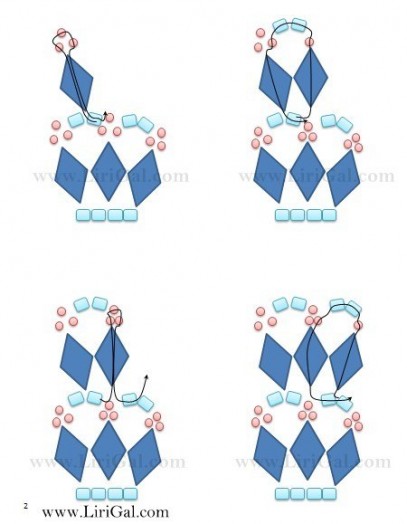 Морозные серьги из бисера и кристаллов