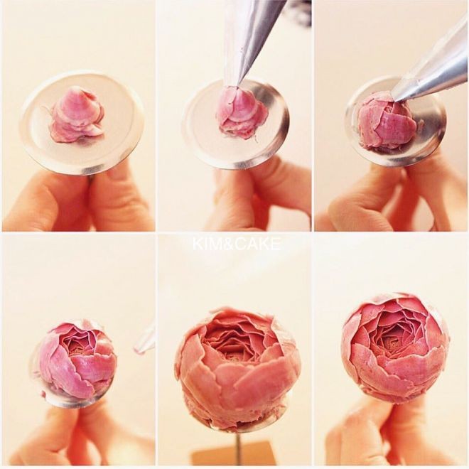 Как сделать розу из крема