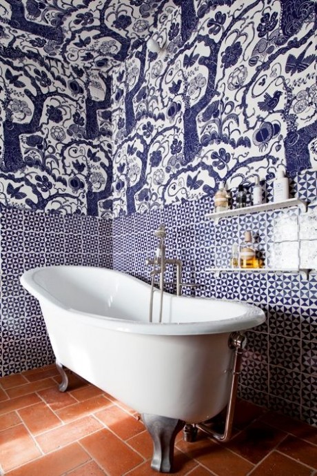 Оригинальные идеи с кафельной плиткой в ванной