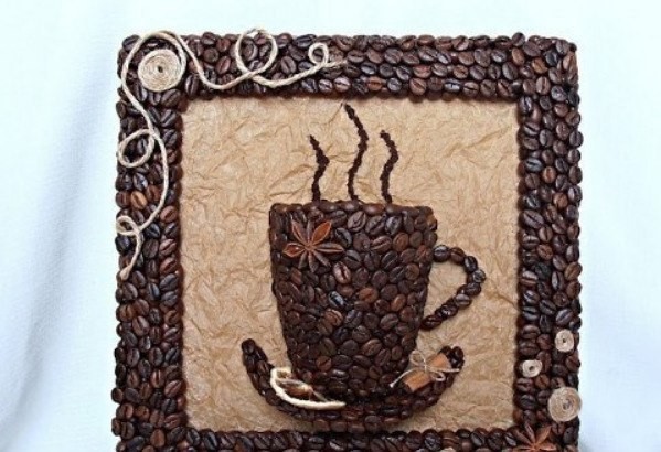 Идеи ароматных работ из кофейных зёрен