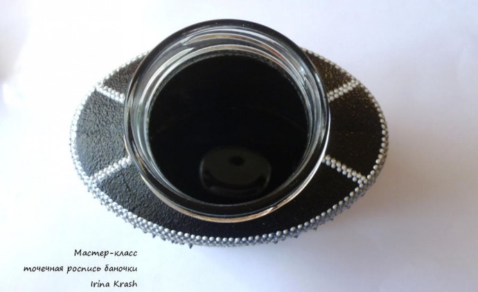 Точечная роспись баночки Точечная роспись баночки