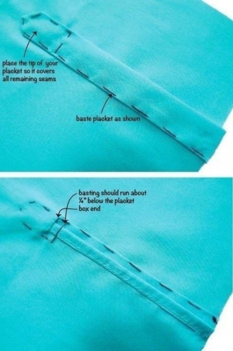 Обработка разреза на рукаве планкой