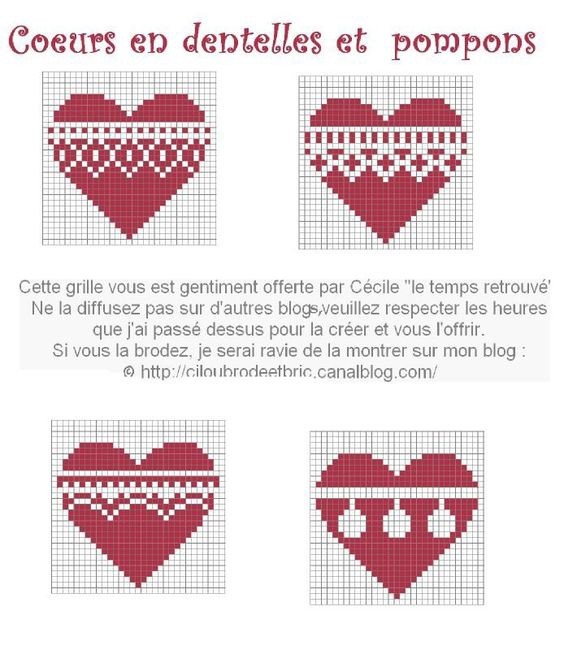 ​Вышиваем сердечки с красивыми орнаментами