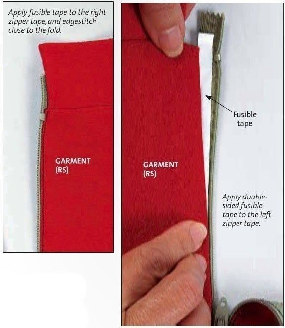 Как пришить молнию под складку на платье