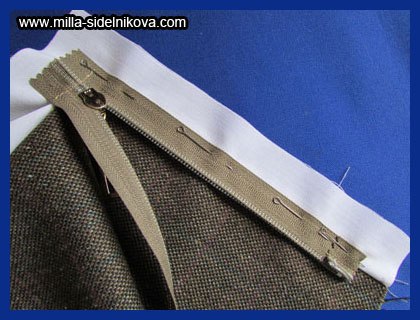 Особенности выполнения открытых застёжек - молний на цельных деталях, без шва