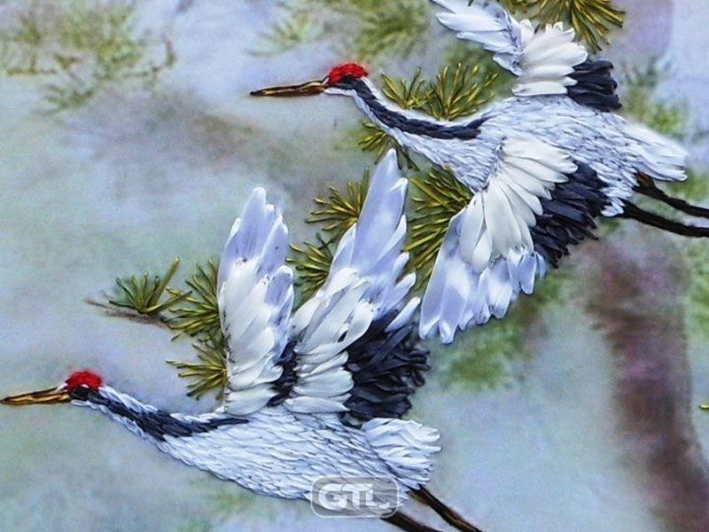 Потрясающая вышивка лентами: птицы