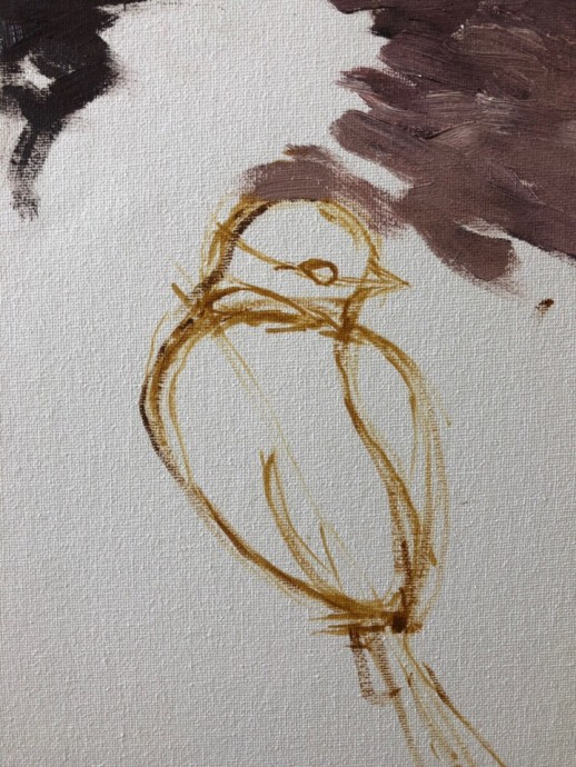 ​Птичка на ветке рябины