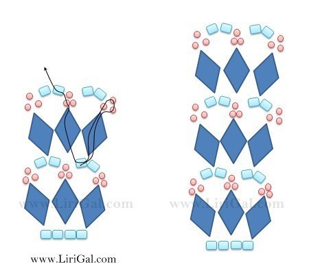 Морозные серьги из бисера и кристаллов
