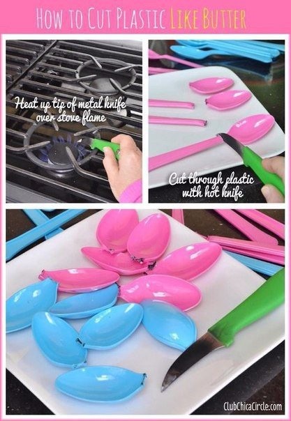 Цветы из одноразовых ложек