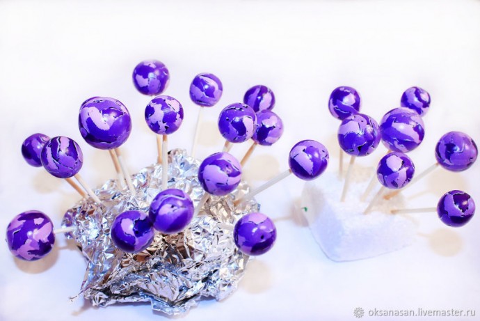 Бусы из полимерной глины в технике "Акварель"