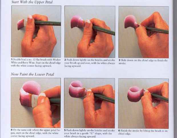 Двойной мазок: учимся рисовать цветы