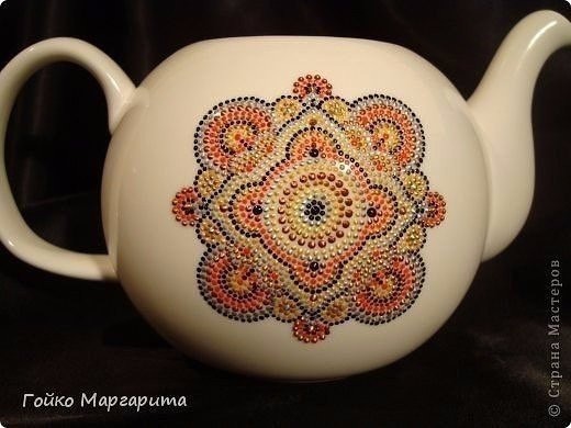 Точечная роспись заварочного чайника: мастер-класс