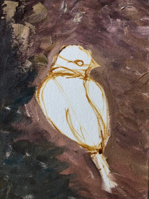 ​Птичка на ветке рябины