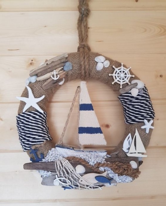 Декоративные веночки в морском стиле