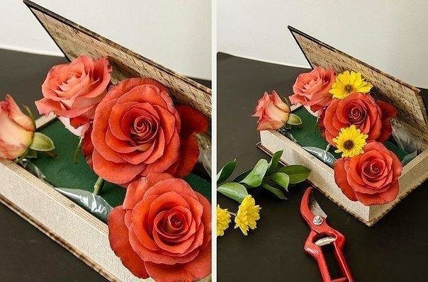 Необычный способ подарить букет цветов