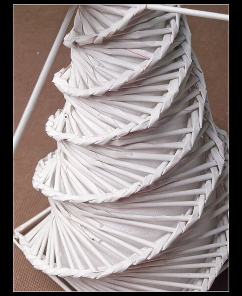 Спиральное плетение из бумажных трубочек: ёлочка