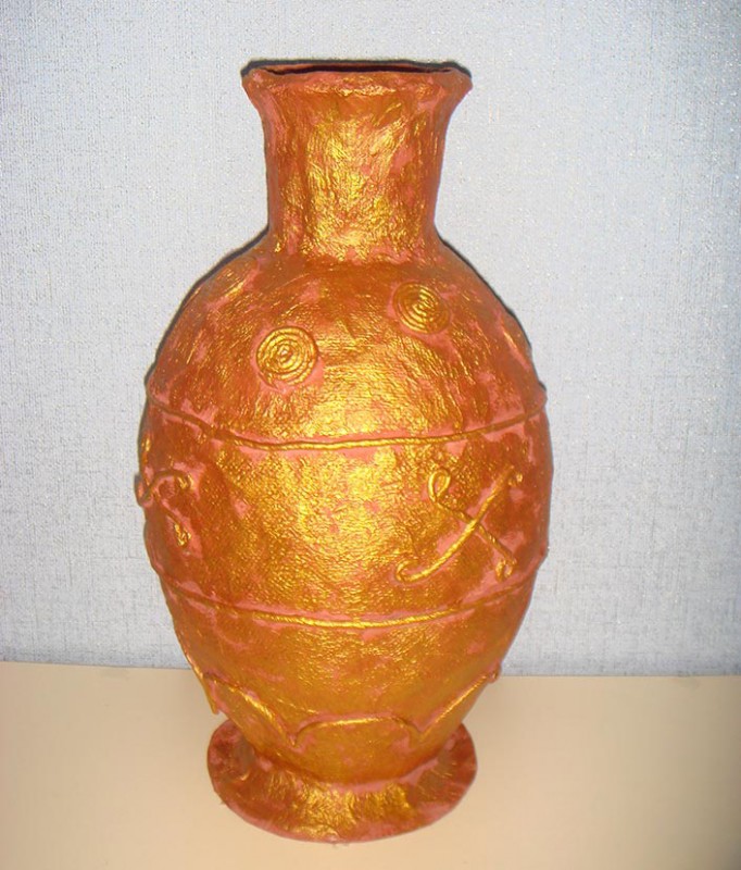 Ваза в технике папье-маше своими руками