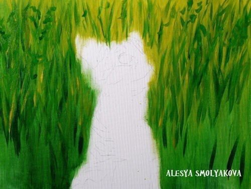 ​Котёнок среди ромашек