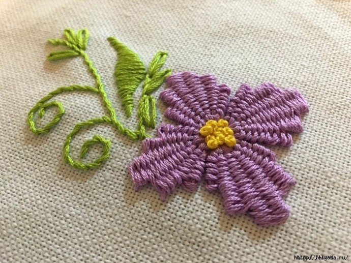 Красивая вышивка, сделанная переплетением нитей: мастер-класс