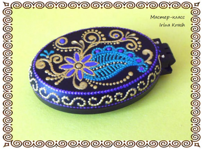 Расческа с точечной росписью