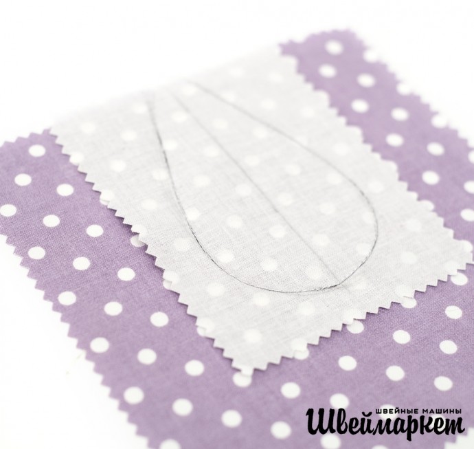 Обработка разреза застежки "капля" обтачкой