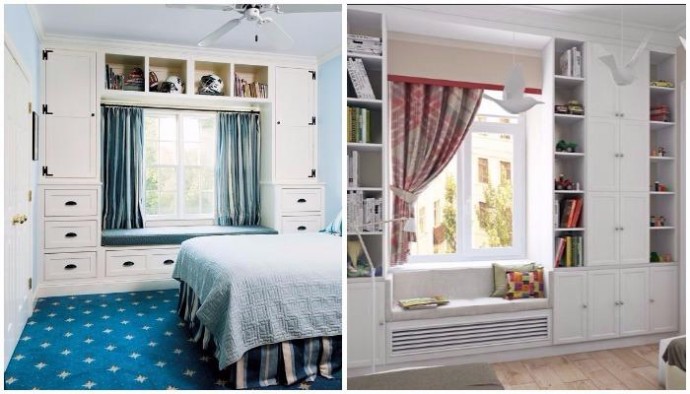 Окно, оформленное кроватью, или кровать, оформленная окном?