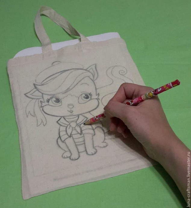 Мастер-класс: Детская пляжная эко-сумка с акриловой росписью (Автор: Анна (Luna-craftsman))