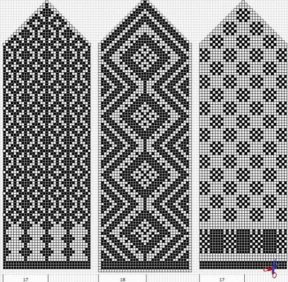 Жаккардовые узоры для рукавичек