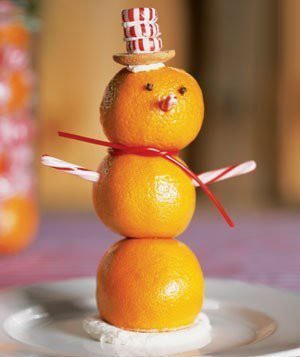 ​Идеи ароматных снеговиков из апельсинов