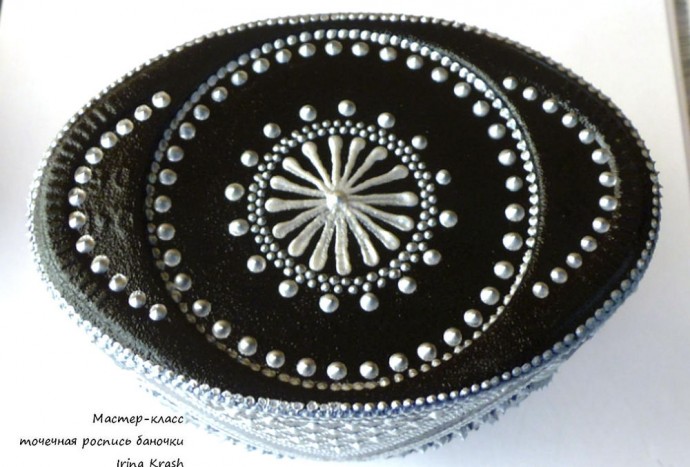 Точечная роспись баночки Точечная роспись баночки