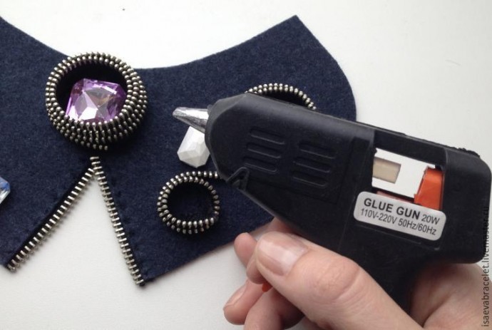 Фетровый декорированный воротник