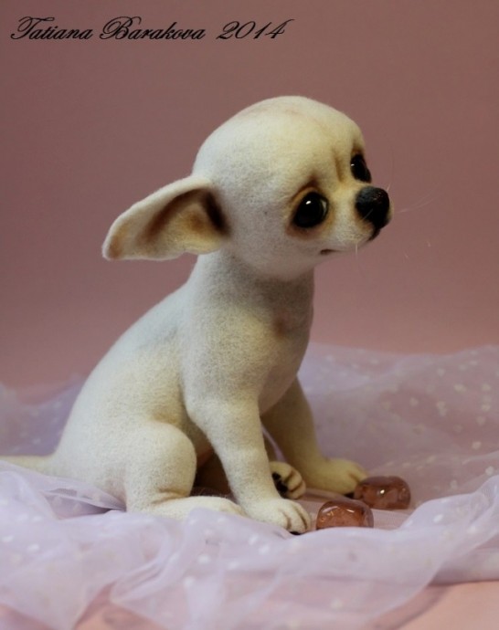 Собачки в технике сухого валяния