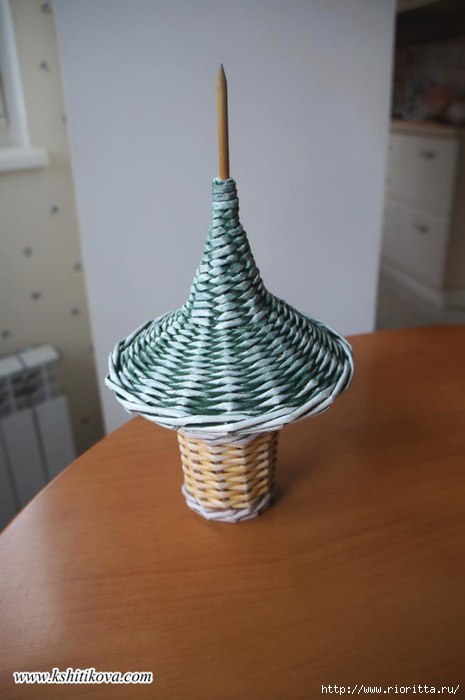 ​Елочка из бумажной лозы