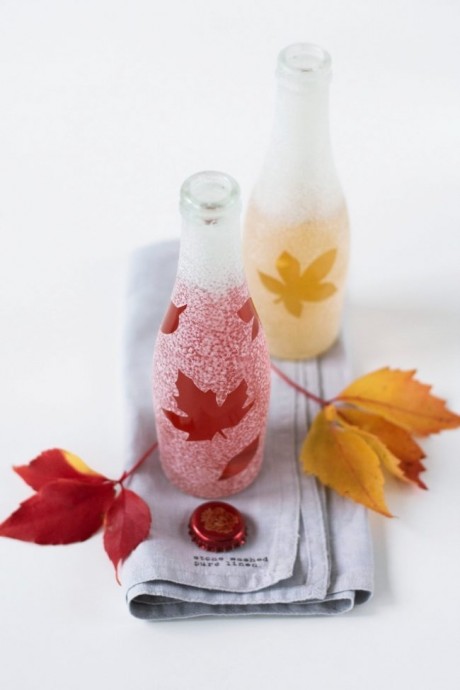 Осенняя ваза из бутылки
