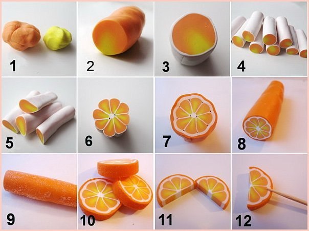 Аппетитный апельсин из полимерной глины