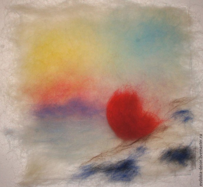 Снегирь в технике шерстяной акварели Снегирь в технике шерстяной акварели