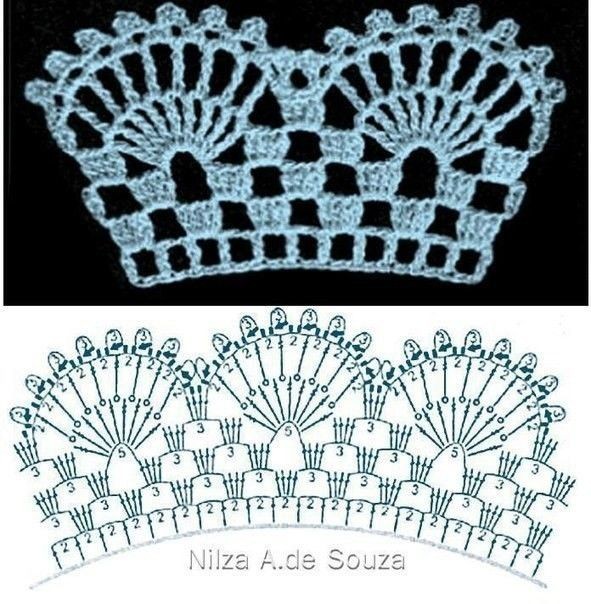 Схемы каймы крючком