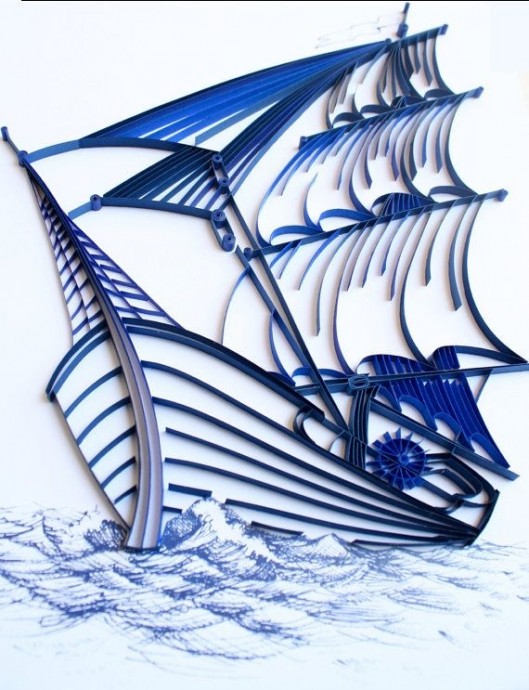 Корабли в технике квиллинг: чудесные идеи