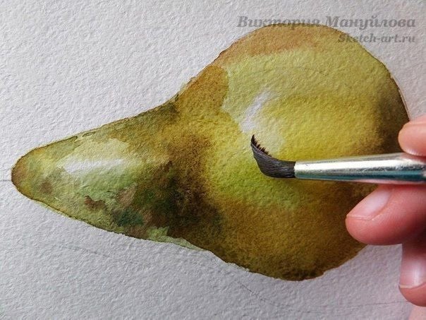 Рисуем зеленую грушу
