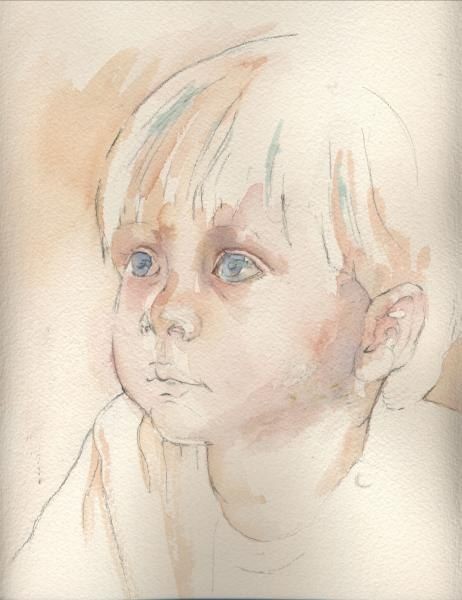 ​Рисуем портрет ребенка акварелью
