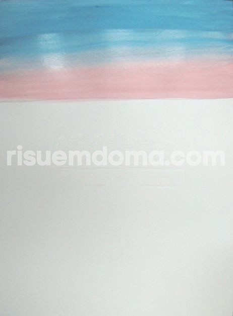 ​Рисуем розово-голубой пейзаж с берёзами