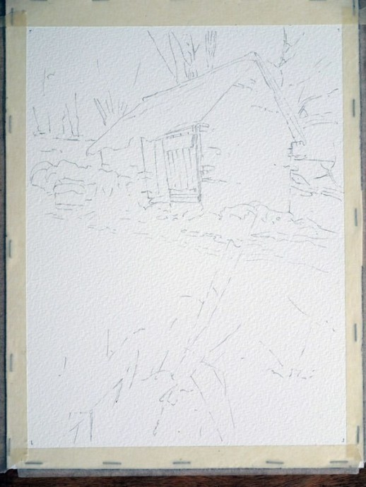 Рисуем зимний пейзаж акварелью Рисуем зимний пейзаж акварелью