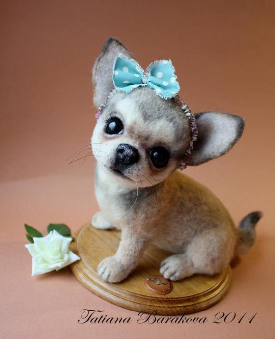 Собачки в технике сухого валяния