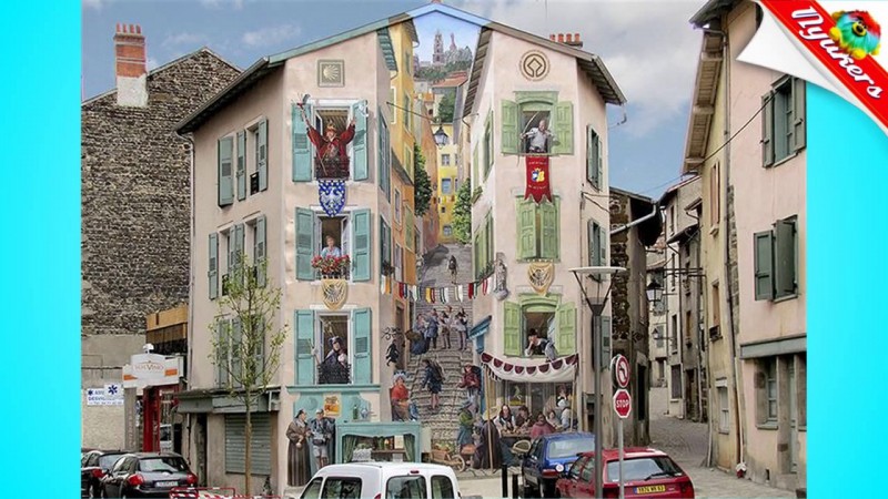 Невероятные рисунки с перспективой на стенах домов: идеи