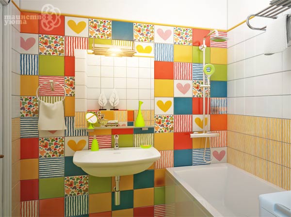 Оригинальные идеи с кафельной плиткой в ванной